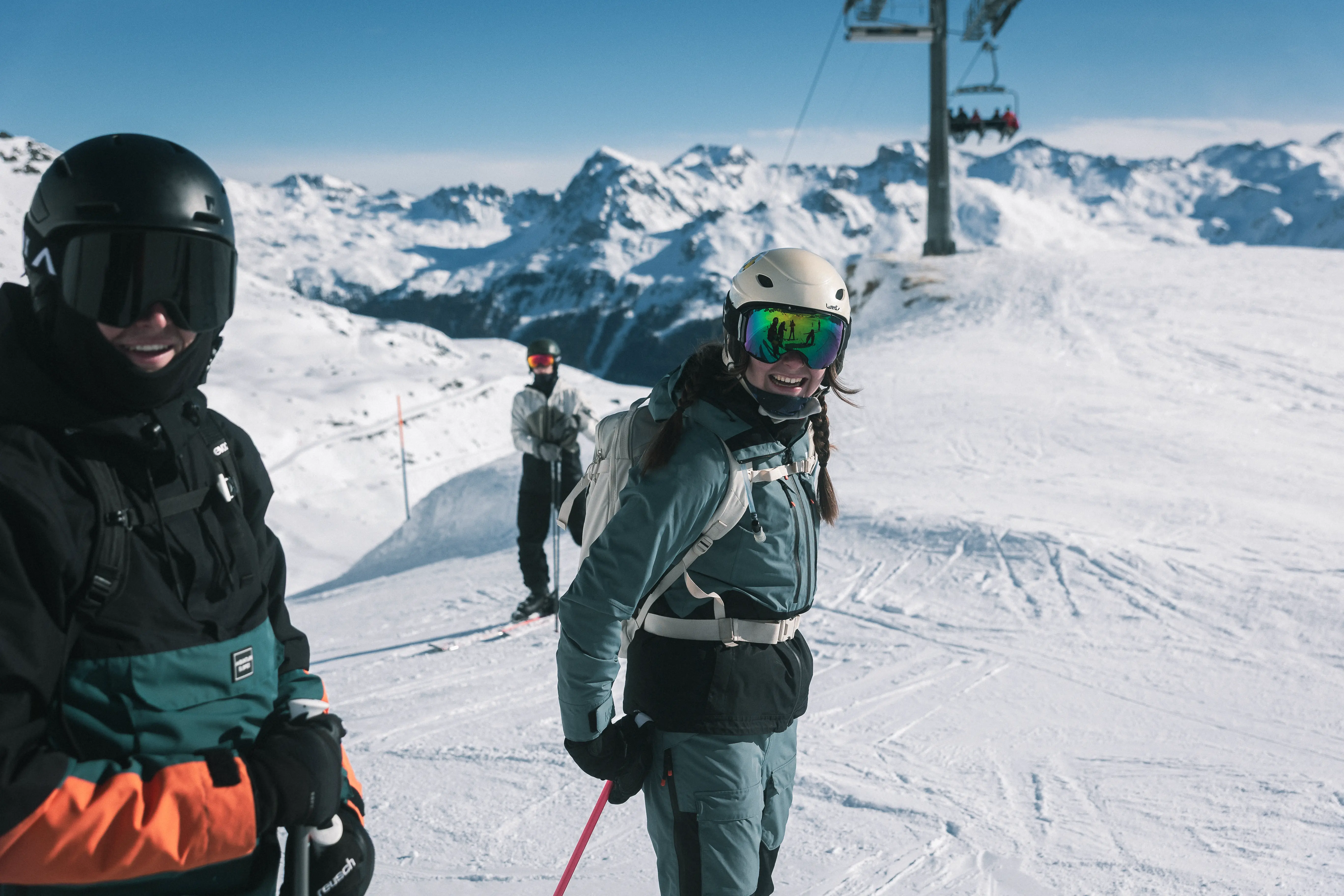 High elevation carving overlooking the Swiss Valais Alps