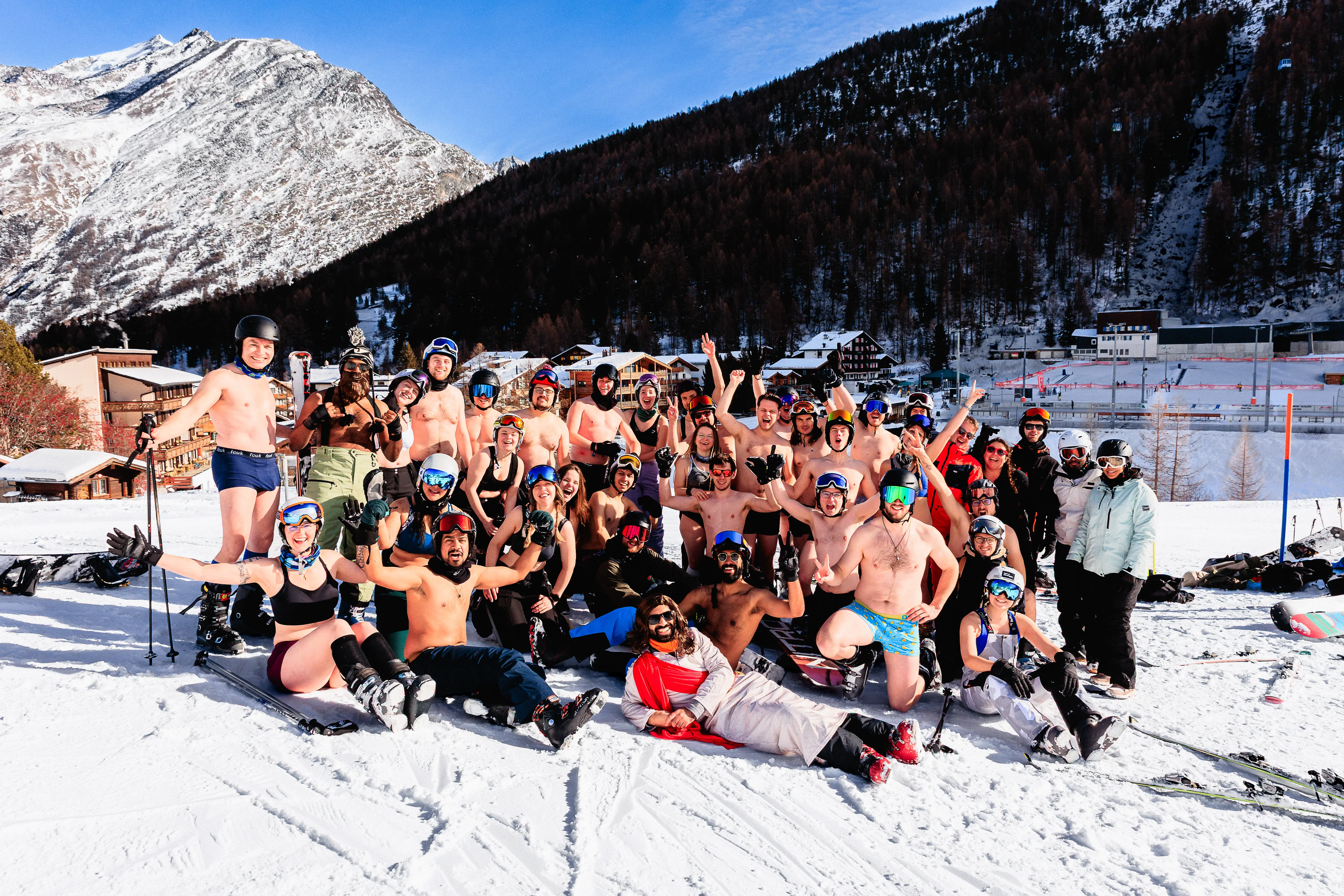 The legendary mountain undie run in full force ⛷️
